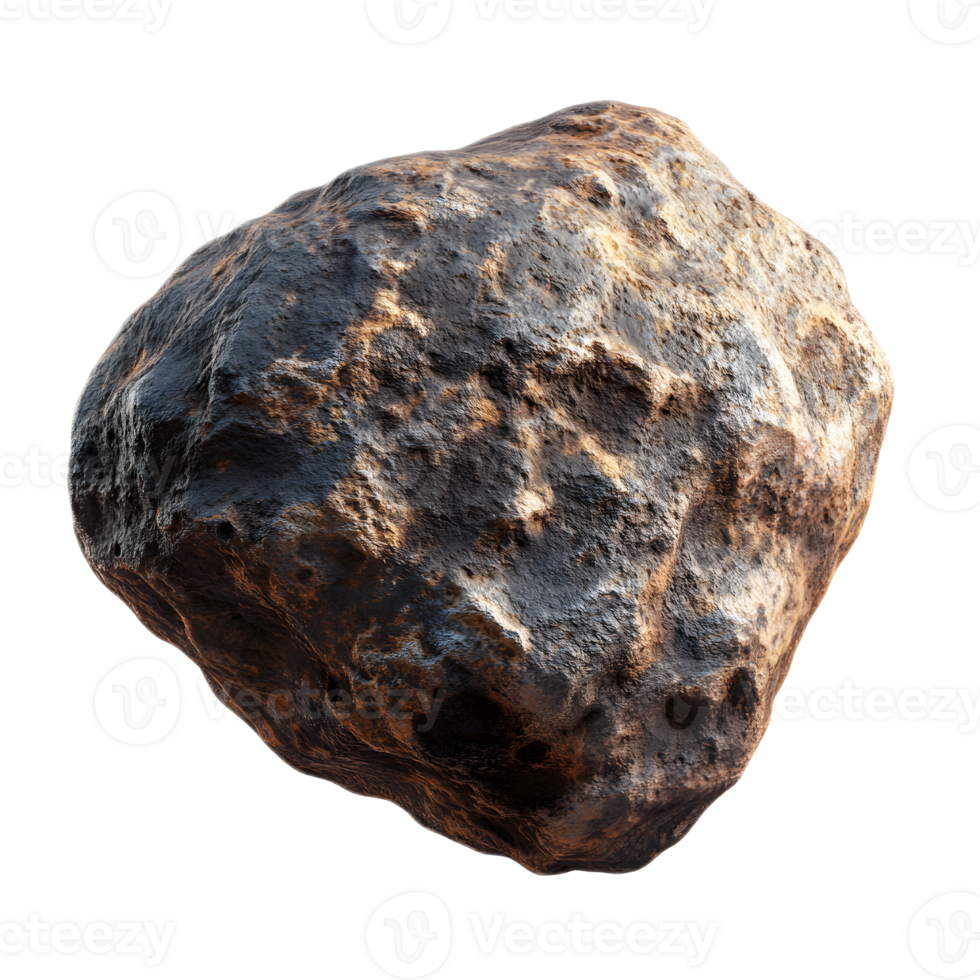 Rugged Asteroid Floating Freely in the Depths of Cosmic Space png
