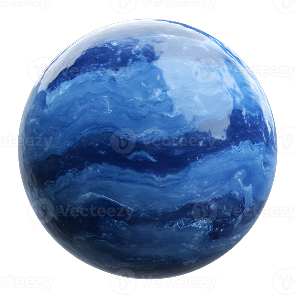 Stunning Deep Blue Planet with Swirling Oceanic Textures and Patterns png