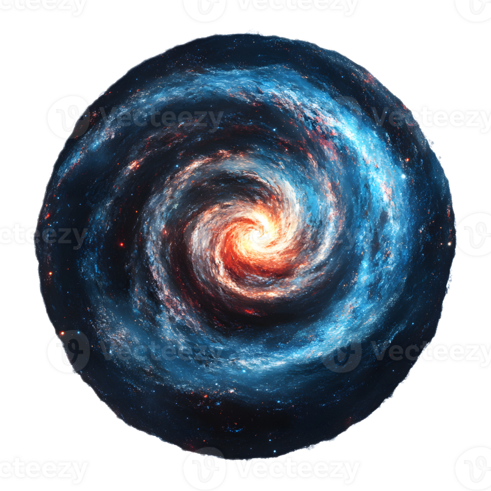Stunning Cosmic Spiral Swirl Glowing Celestial Galaxy Abstract png
