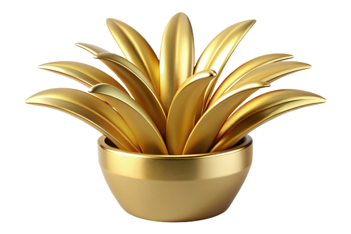 A Stunning of a Golden Plant in a Pot Luxurious and Elegant Home Decor png