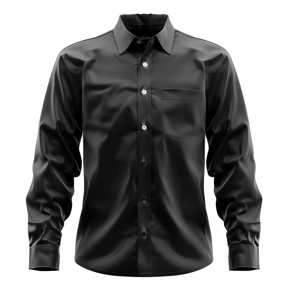 A Black Long Sleeve Dress Shirt for Men Fashion Design png