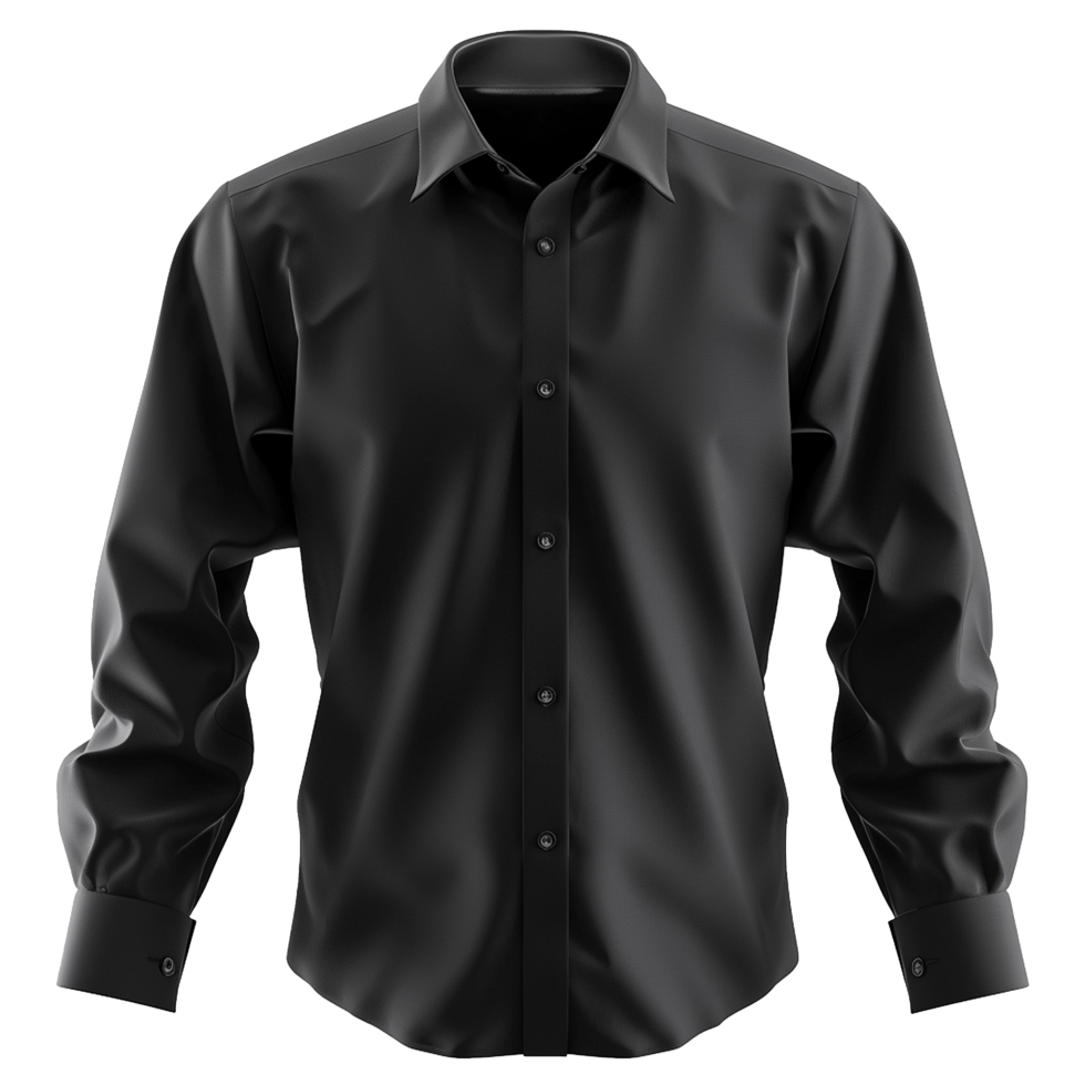 A Black Long Sleeve Dress Shirt for Men's Fashion png