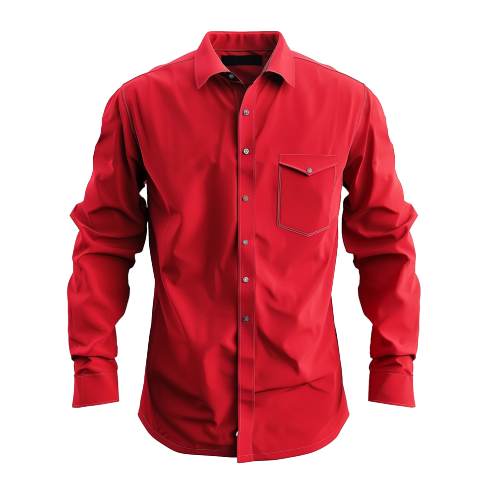 Classic Red Long Sleeve Dress Shirt Mens Fashion Apparel png