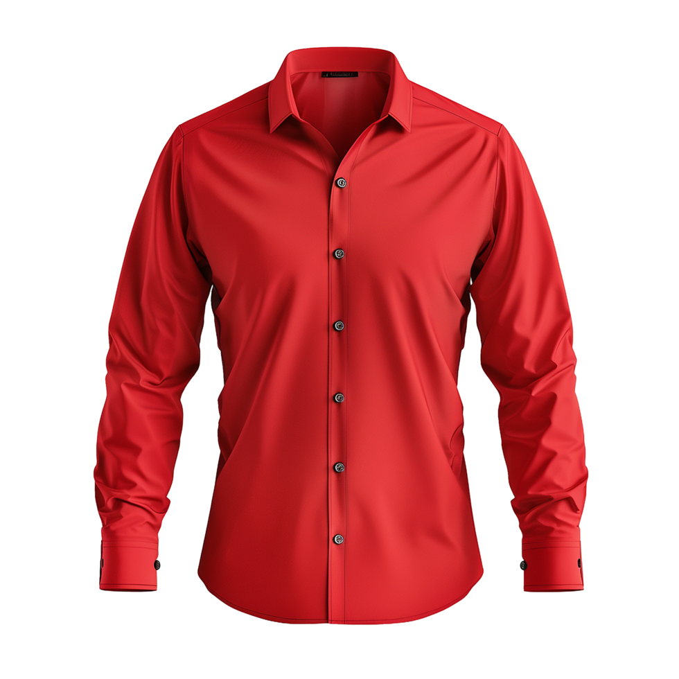 Classic Red Long Sleeve Dress Shirt for Men Formal Business Casual Wear png