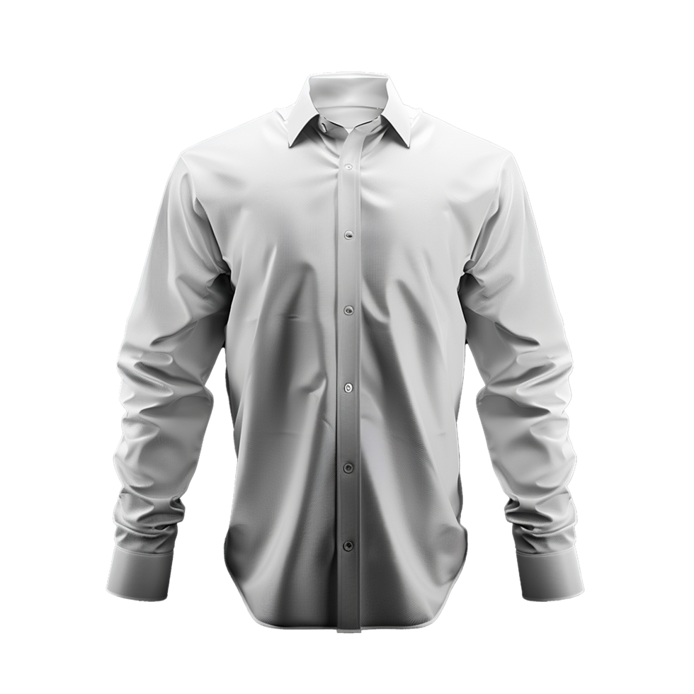Classic Long Sleeve Dress Shirt Mockup Elegant Men's Formal Wear Apparel Design Template png