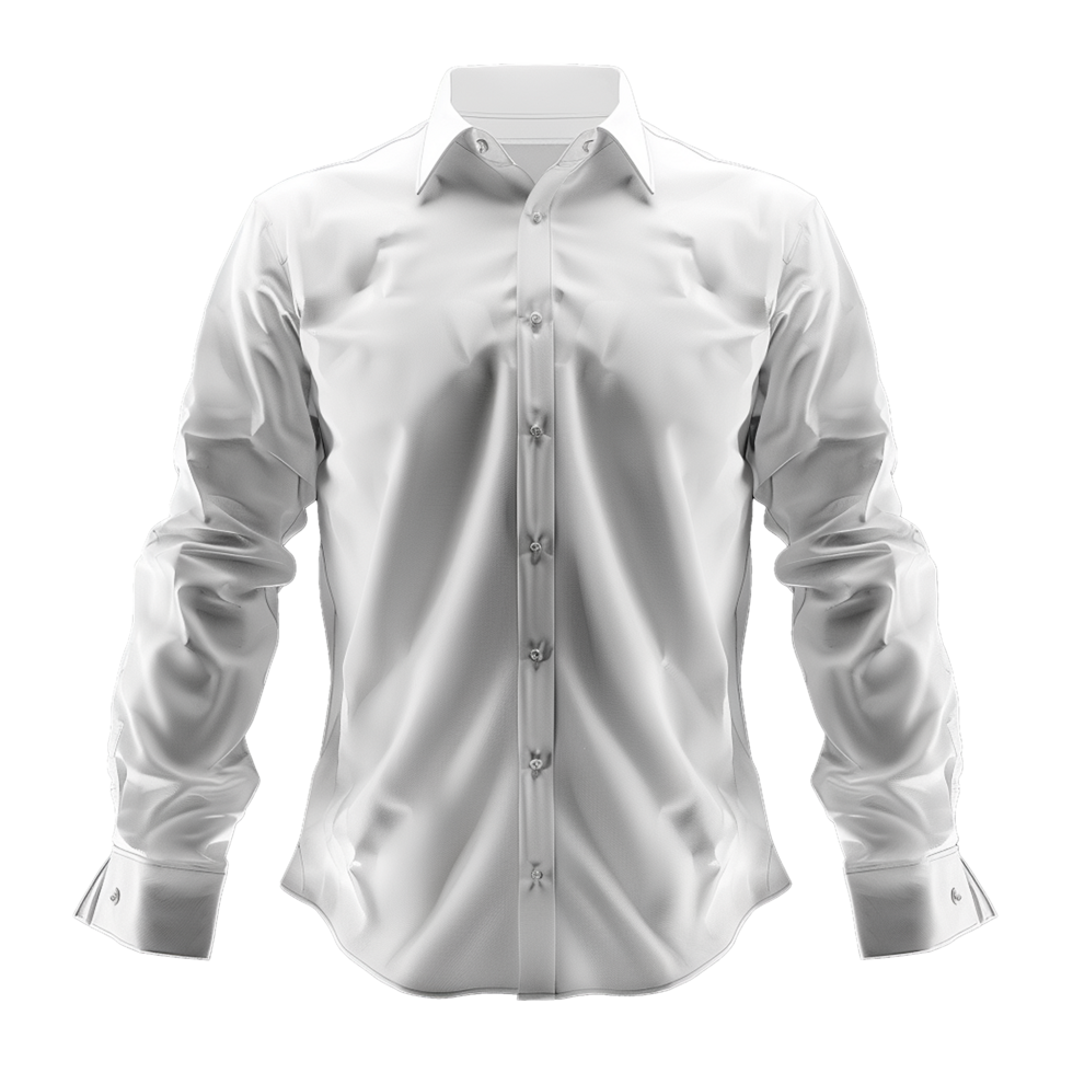 Classic Long Sleeve White Dress Shirt Mockup for Men's Fashion png
