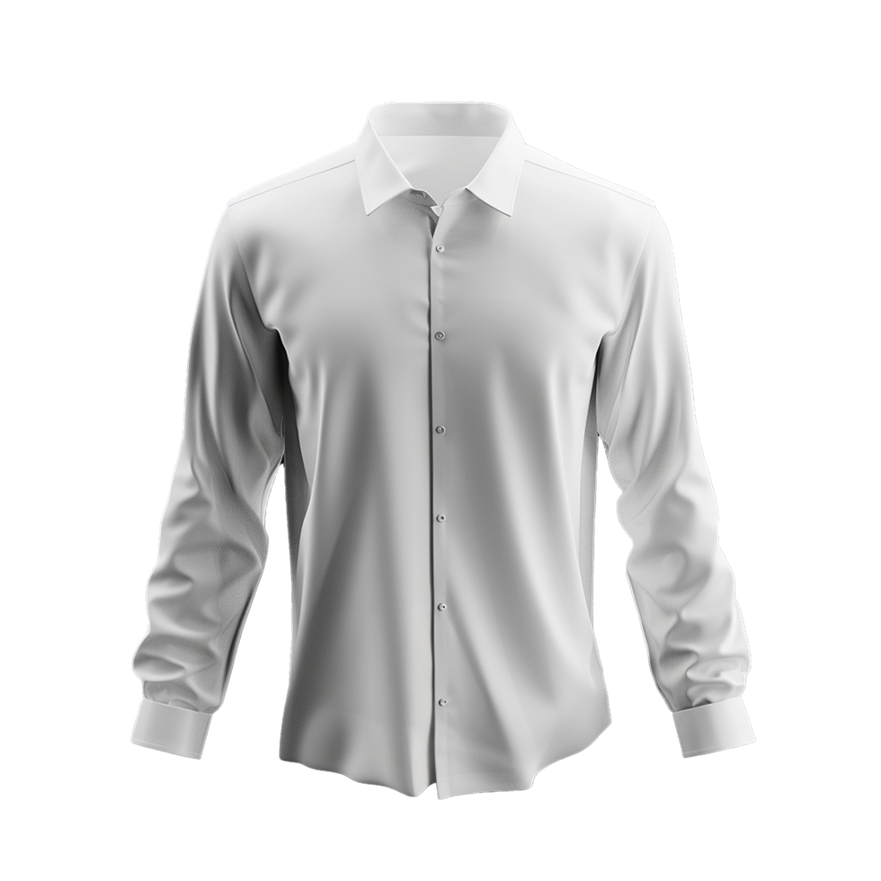 Classic Long Sleeve Dress Shirt Mockup Elegant Formal Menswear Apparel Design Template png