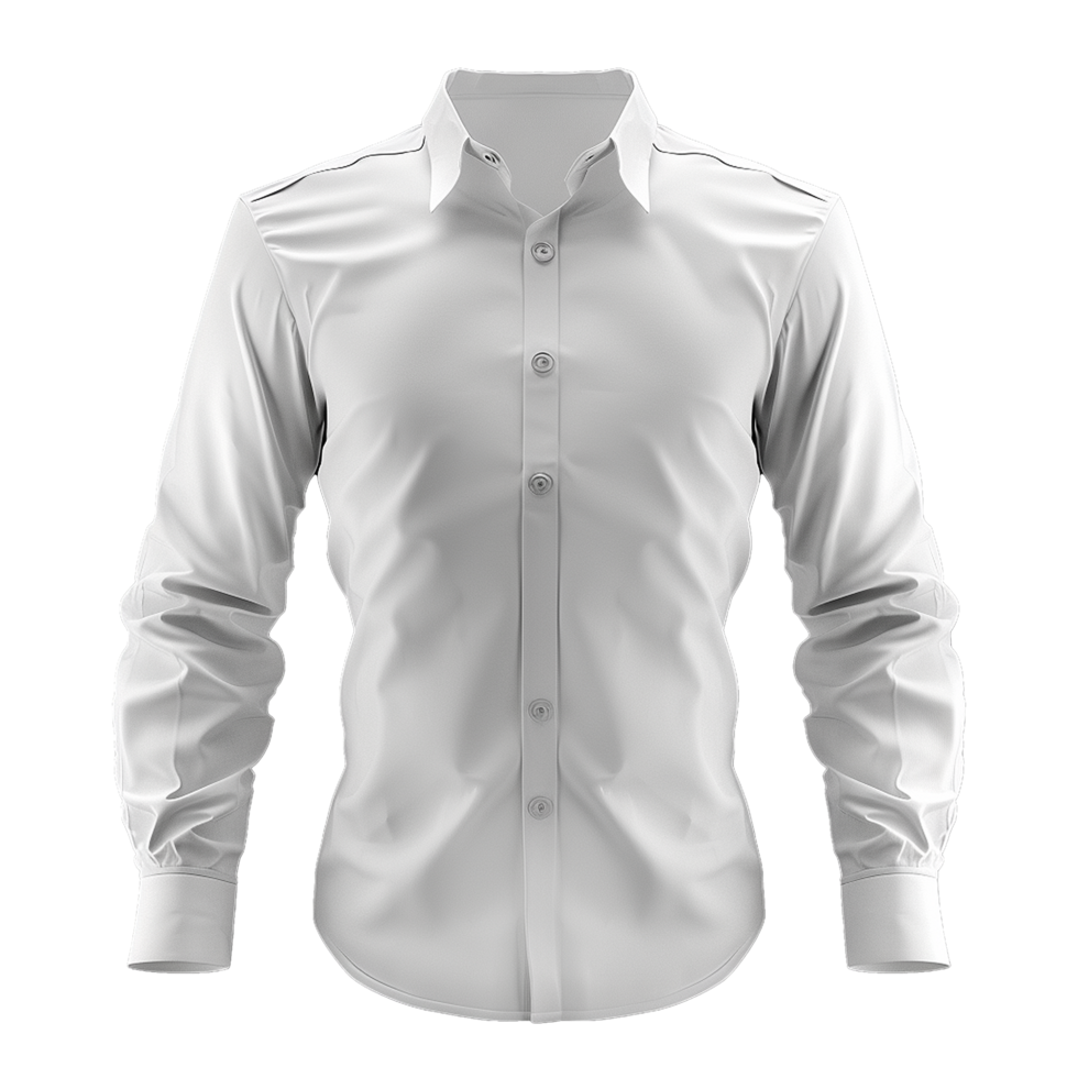 Classic Mens Long Sleeve White Dress Shirt Mockup for Branding and Design png