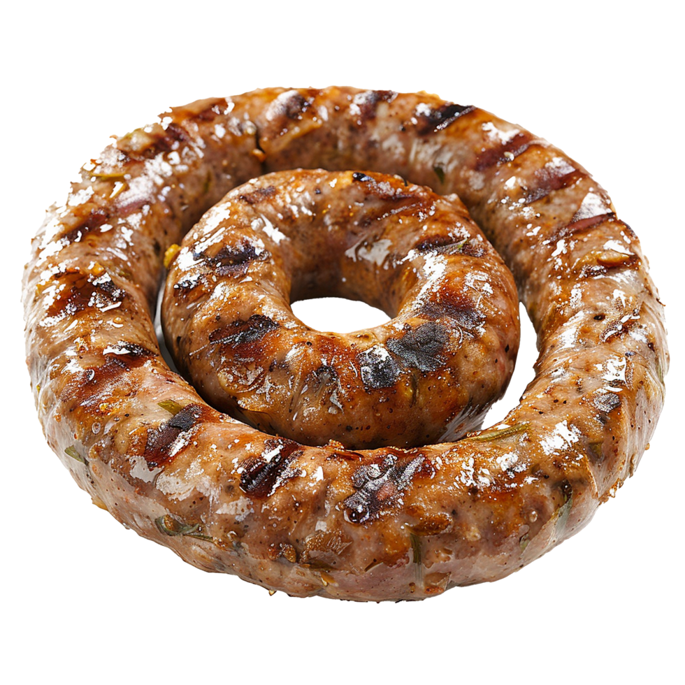 Delicious Grilled Ring Sausage with Rosemary and Herbs png