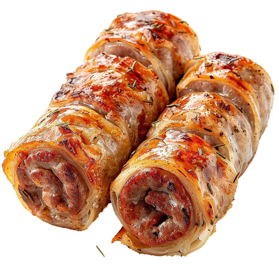 Delicious Grilled Meat Rolls Wrapped in Pastry png