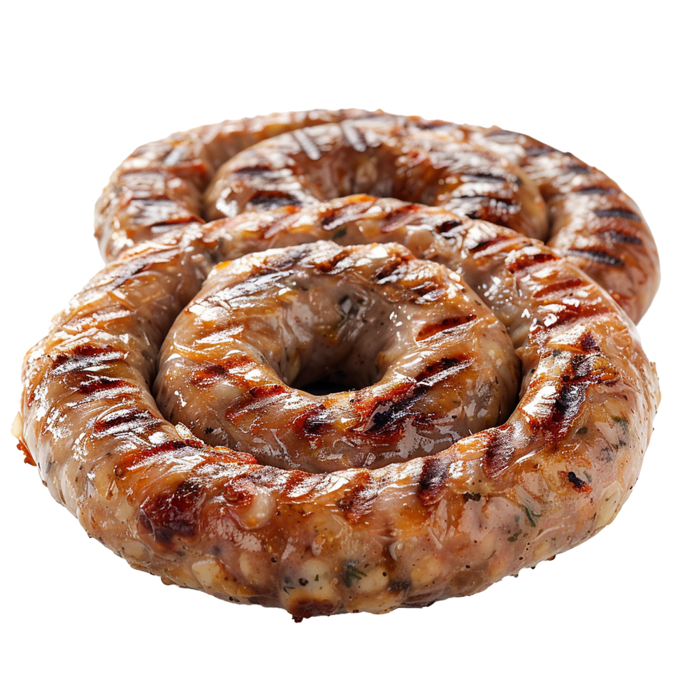 Delicious Grilled Ring Sausages with Herbs and Spices png