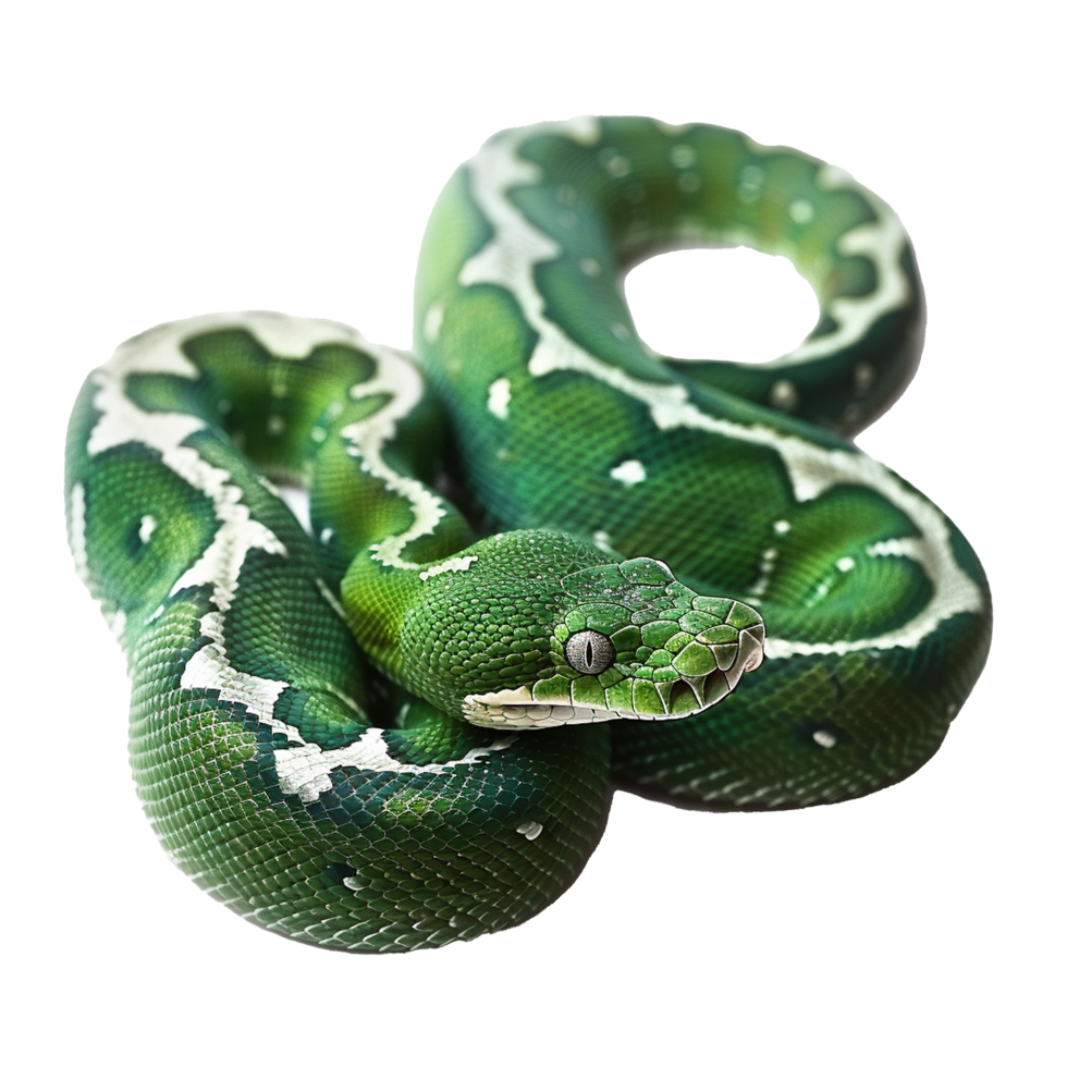 Emerald Tree Boa Close Up Stunning Green Scales Reptile Wildlife Nature png