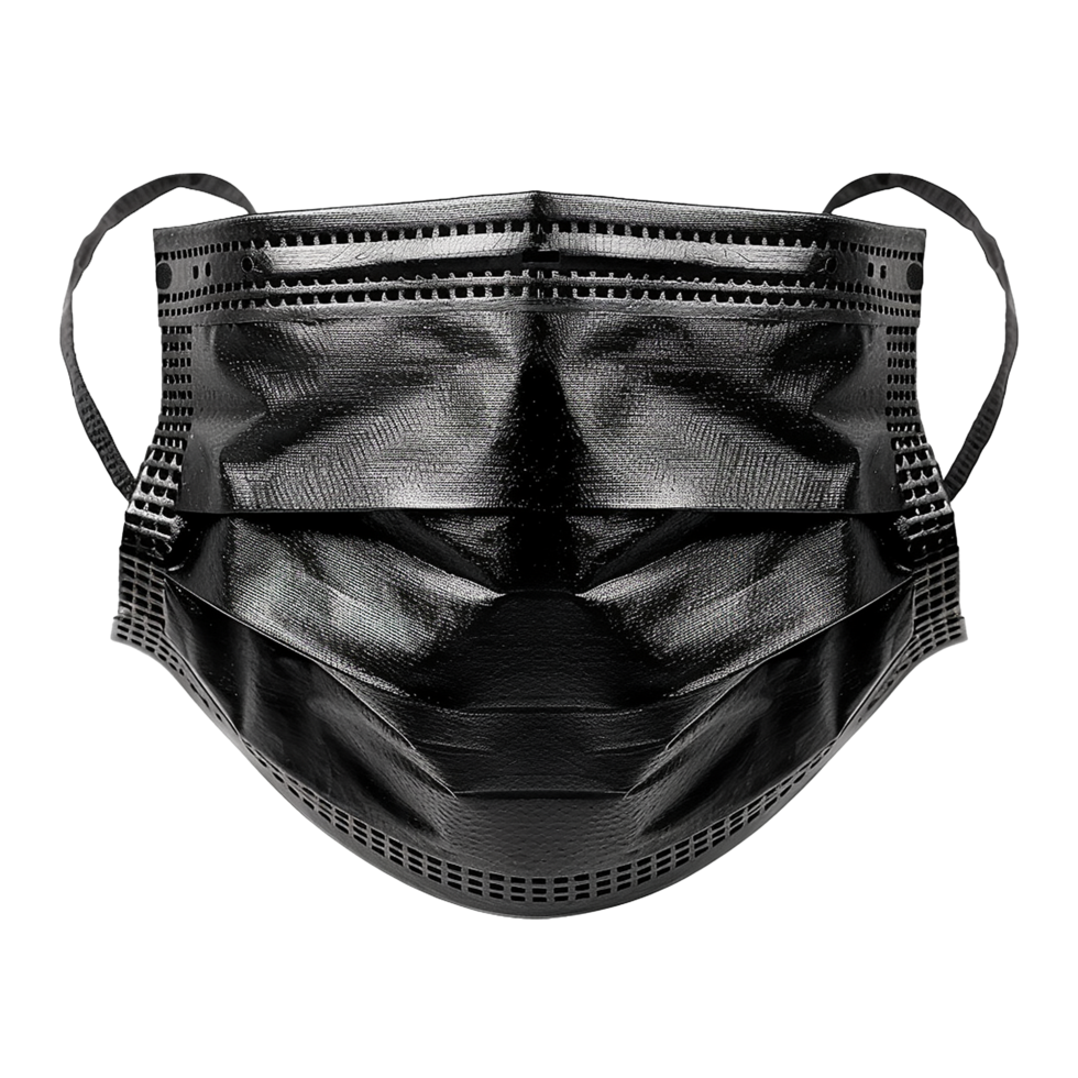 Black Disposable Face Mask with Ear Loops Protective Gear for Safety and Hygiene png