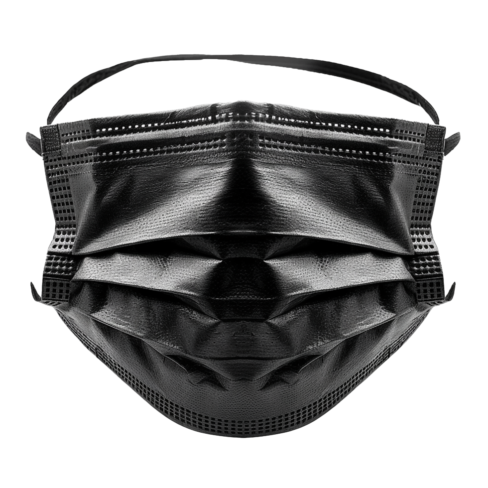 Black Disposable Face Mask Product Image High Resolution Studio Shot png