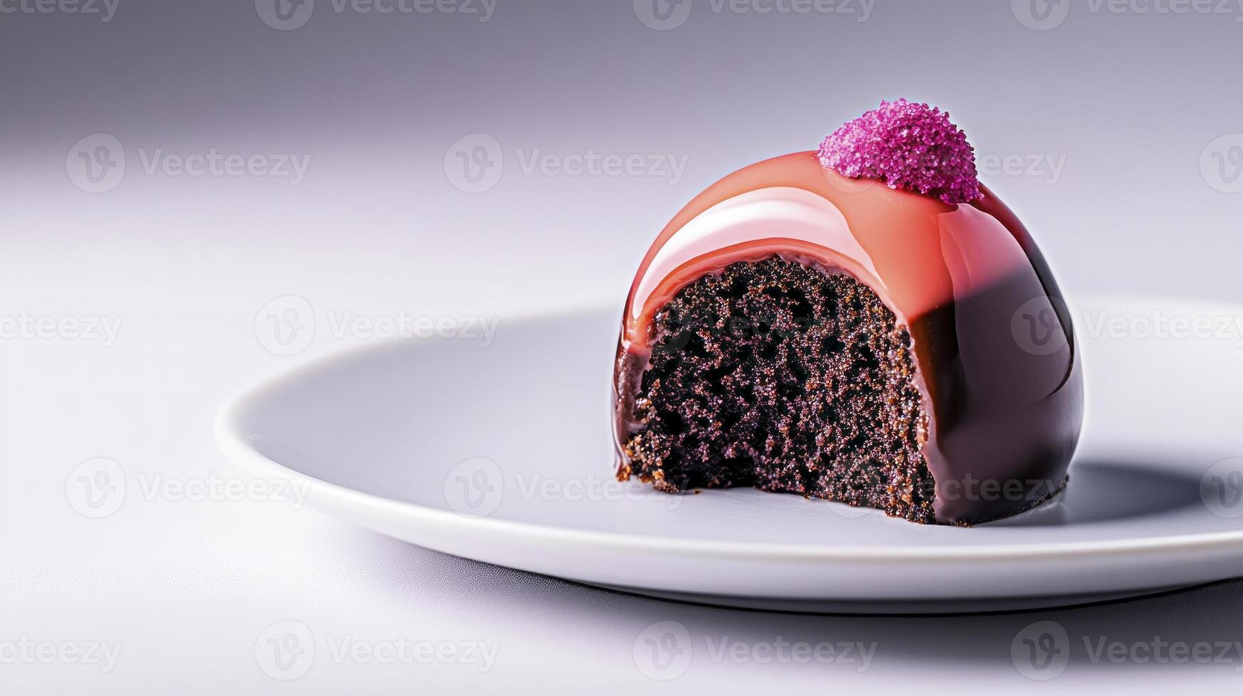A piece of chocolate cake on a plate photo