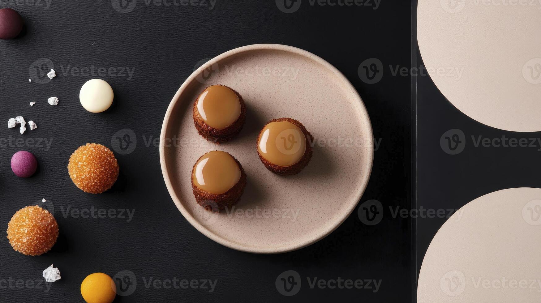 A plate with three different types of desserts on it photo