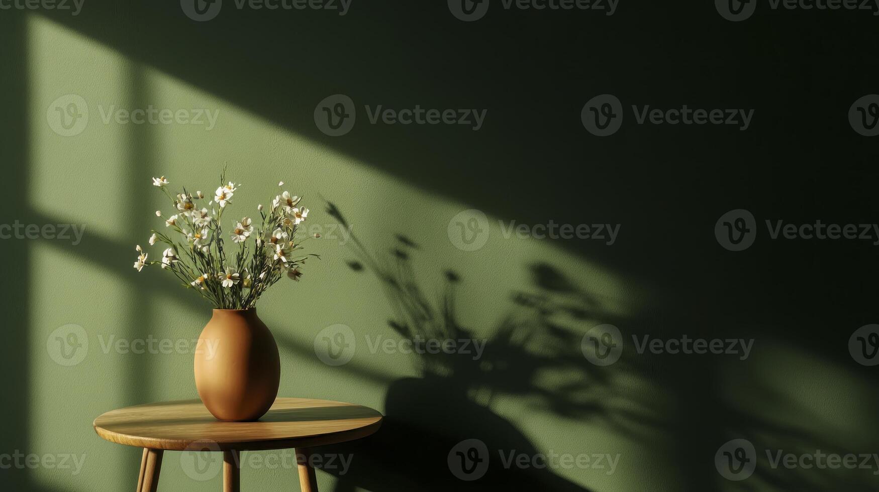 A vase of flowers sitting on a table in front of a window photo