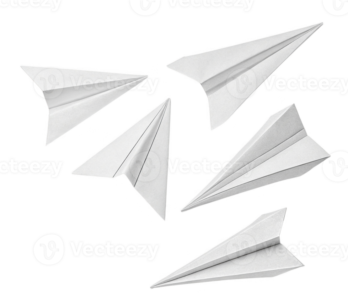 Paper airplanes in various designs, showcasing creativity and fun png