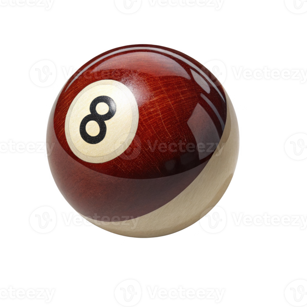classic eight ball with polished finish, perfect for billiards games png