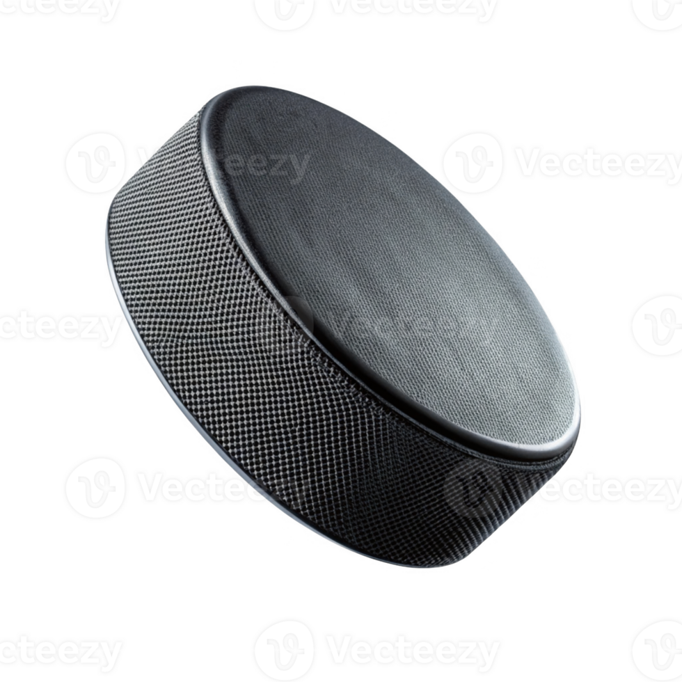 Hockey puck on transparency background, showcasing its round shape and texture png