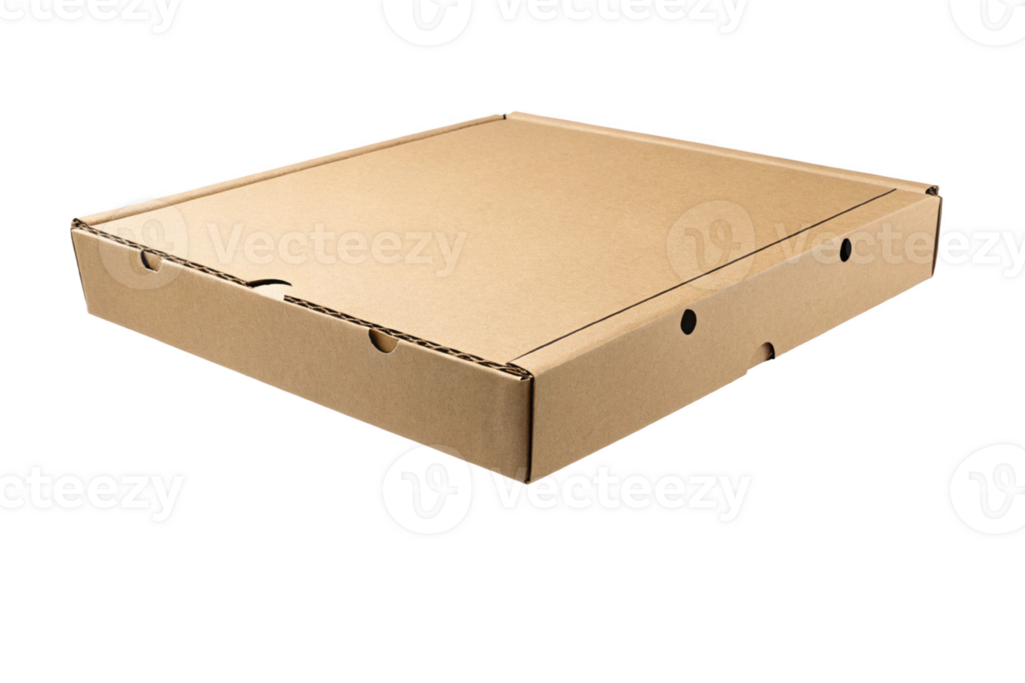 Cardboard pizza box, empty, ready for delivery or takeout, eco friendly packaging png