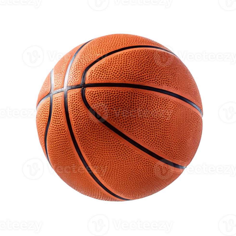 vibrant orange basketball with textured surface and black lines png