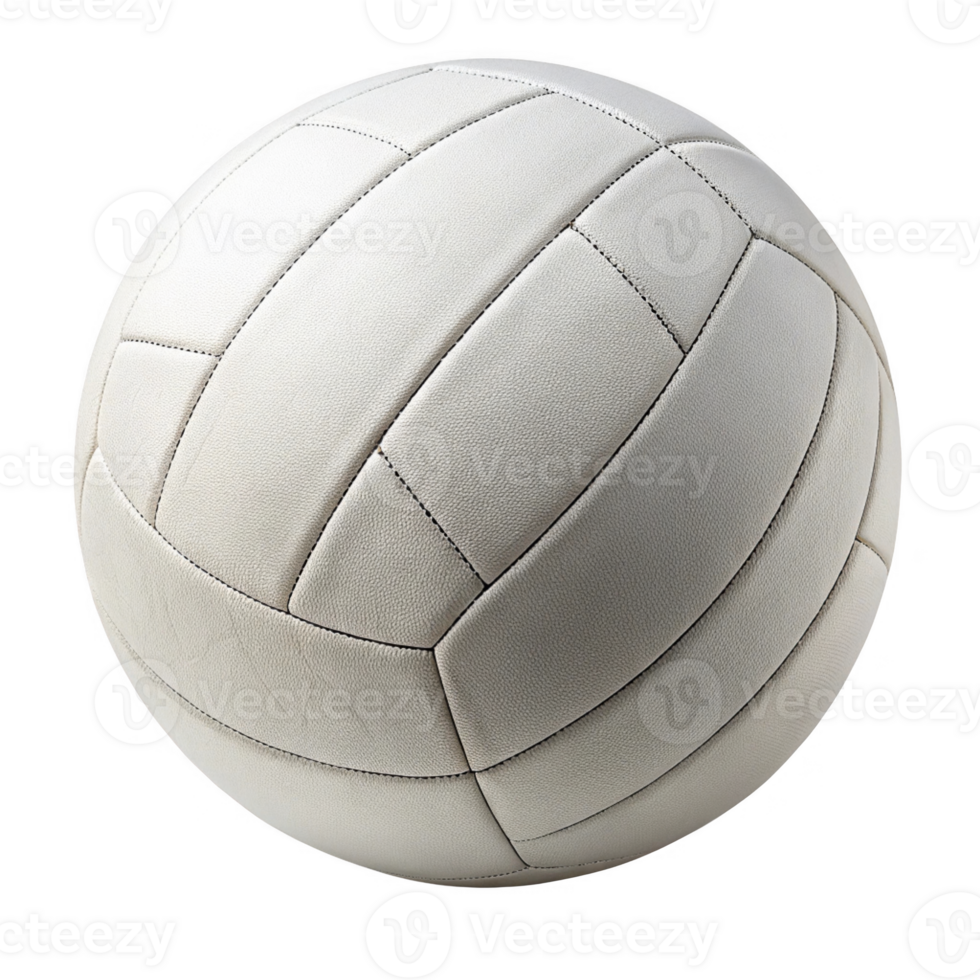 classic white volleyball with stitched panels, perfect for sports enthusiasts png