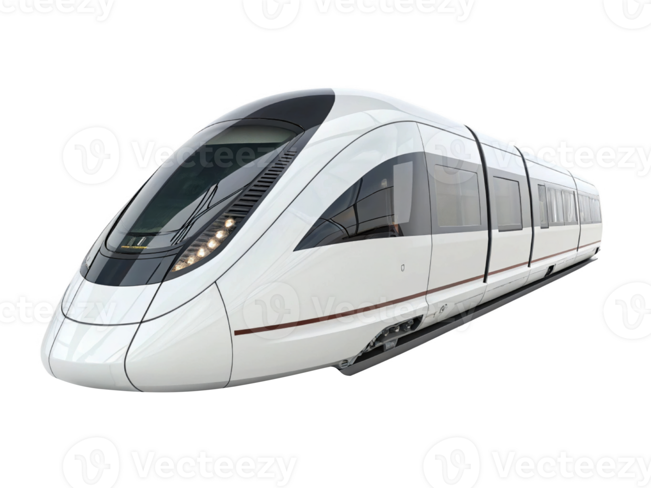 High speed train with sleek design and modern features, showcasing advanced technology and efficiency png