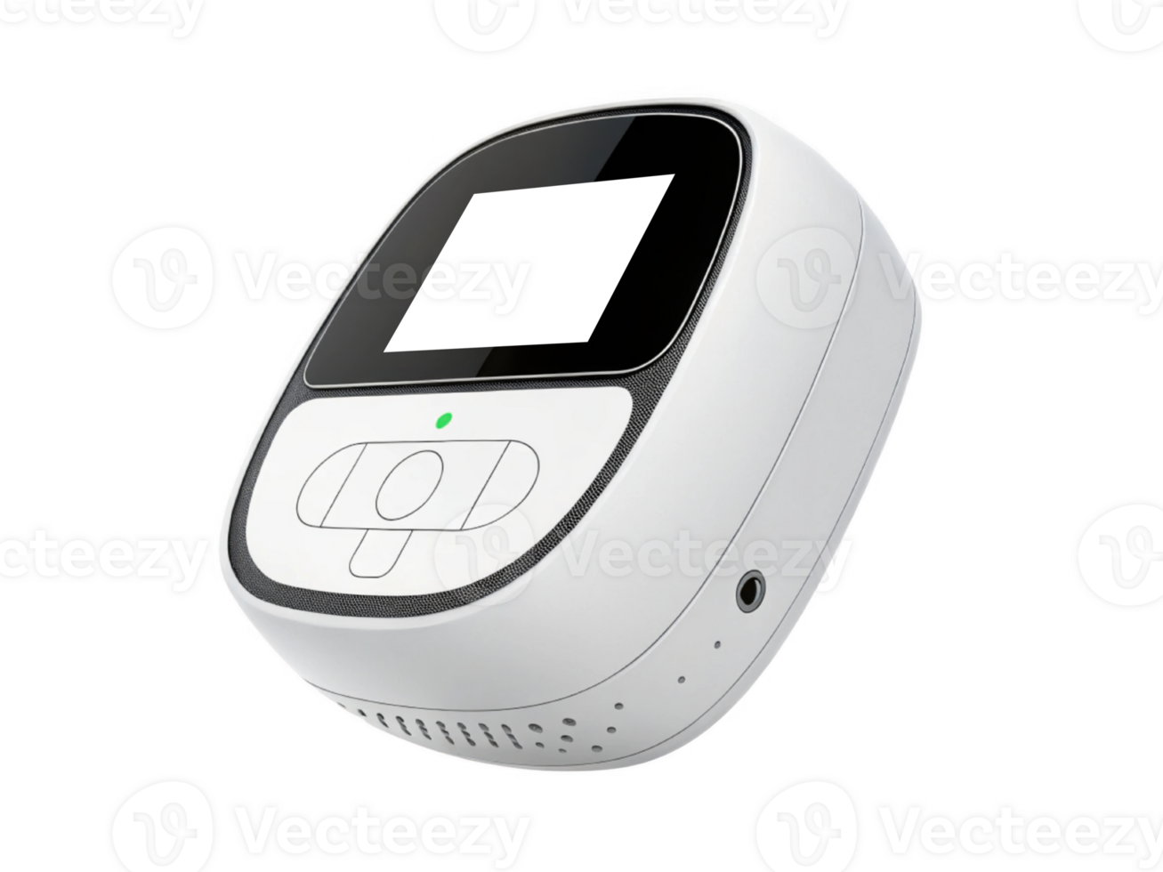 Smart baby monitor with display, white color, compact design, wireless connectivity, audio and features, home safety png