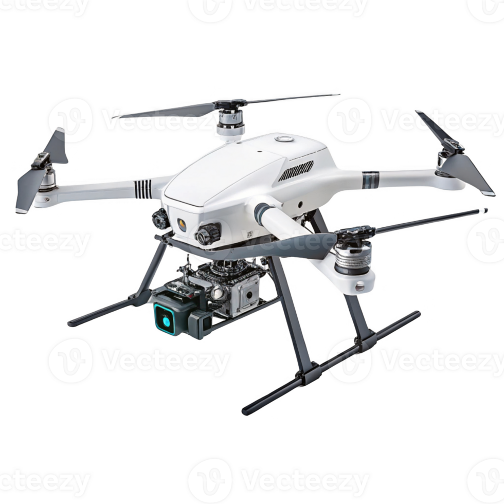 High performance drone with advanced camera and multiple rotors for aerial photography png