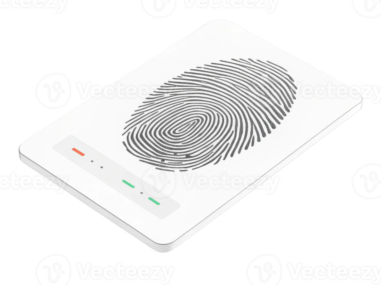 Digital fingerprint scanner with sleek design and LED indicators png