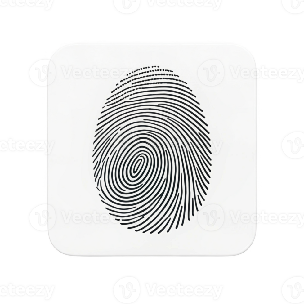 Fingerprint design on transparency background, symbolizing identity and security png