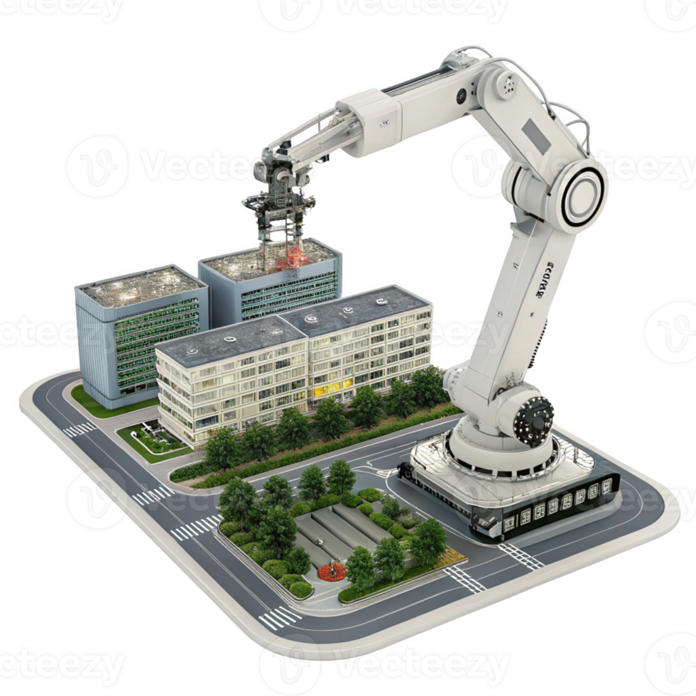 robotic arm operates in modern industrial setting, showcasing advanced technology and automation png