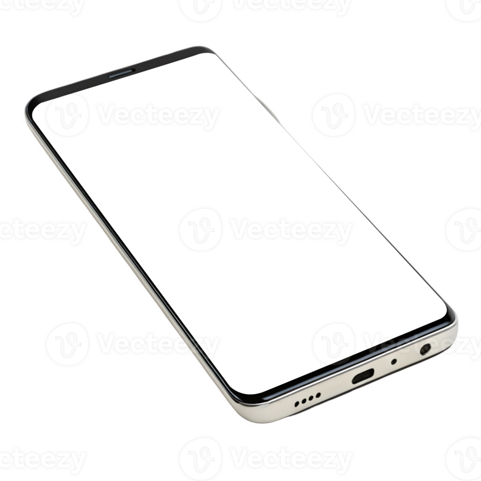 smartphone with blank screen, showcasing modern technology and design. Ideal for showcasing digital innovation and png