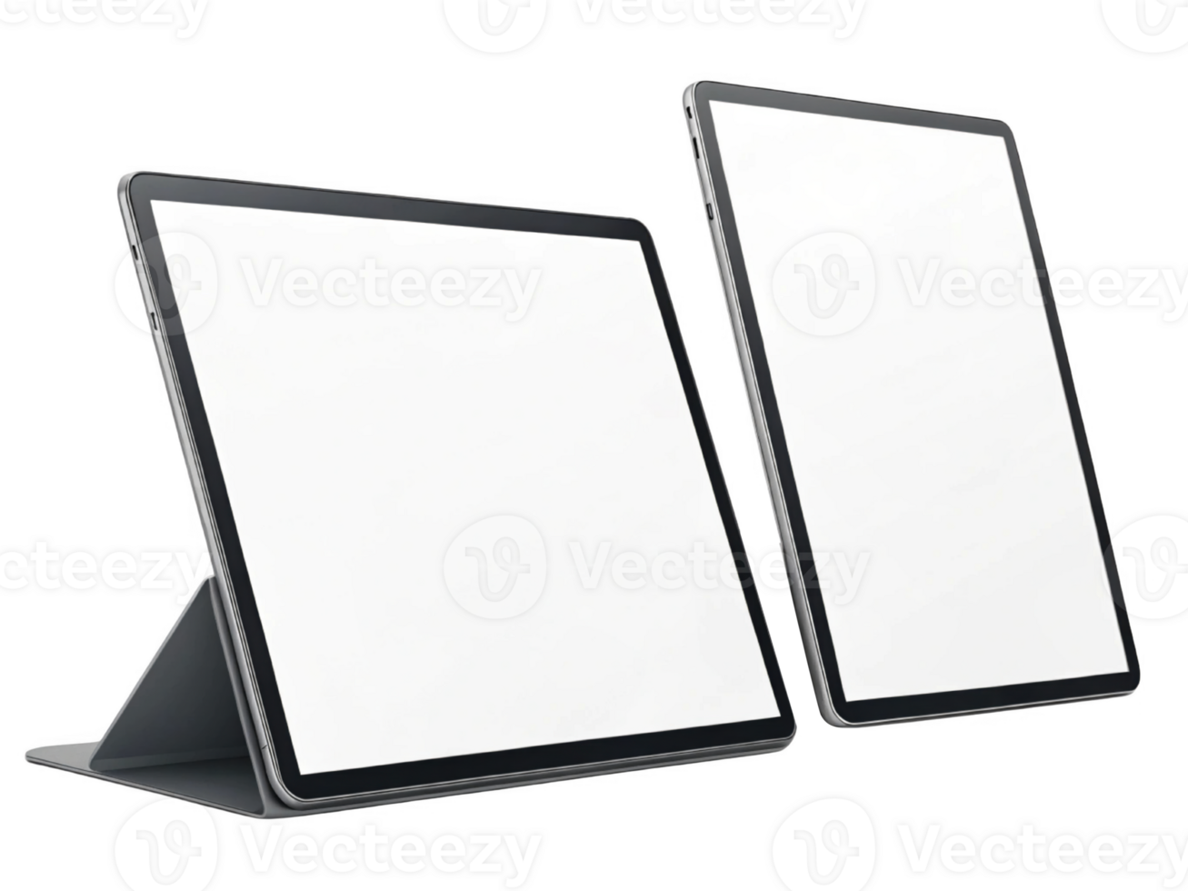 Modern technology devices, showcasing sleek tablets with blank screens, ideal for creative and professional use png