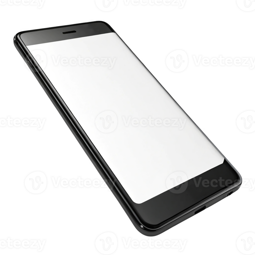 sleek smartphone with blank screen, showcasing modern technology and minimalistic design. Perfect for showcasing apps or png
