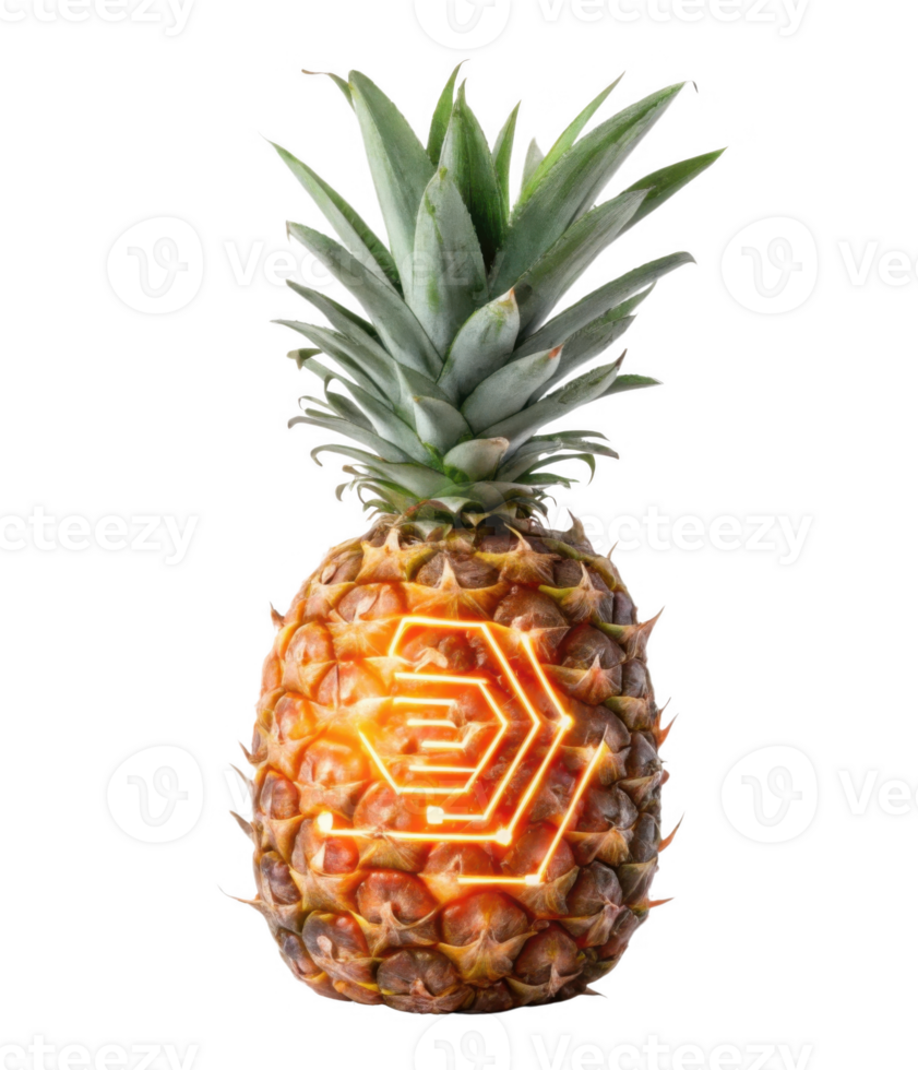 Fresh pineapple with modern technology design, symbolizing fusion of food and innovation png