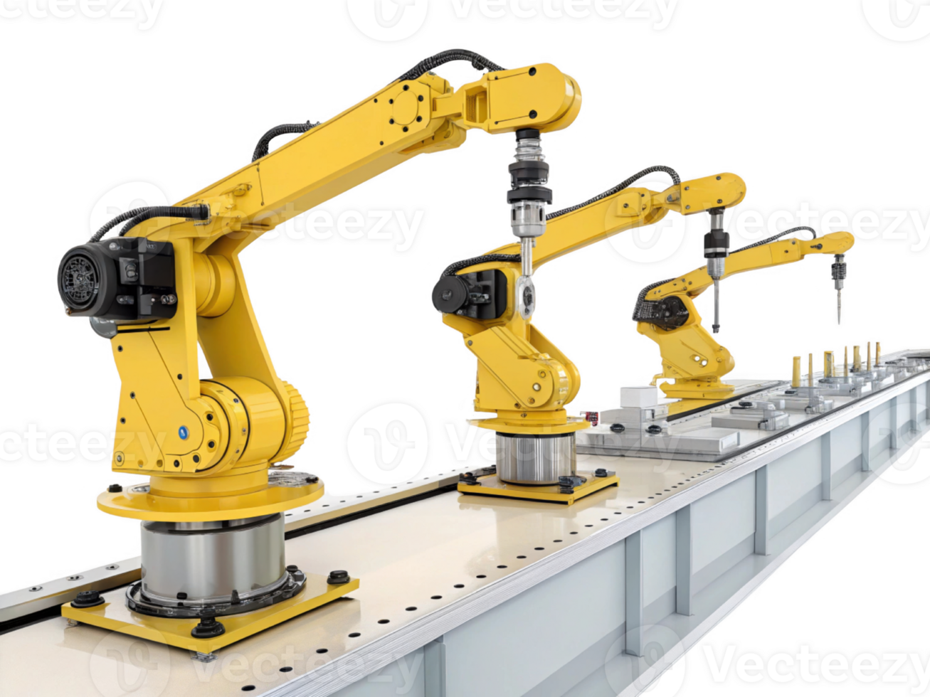 Industrial robotic arms are used in manufacturing for precision tasks, showcasing blend of food, technology, and automation png
