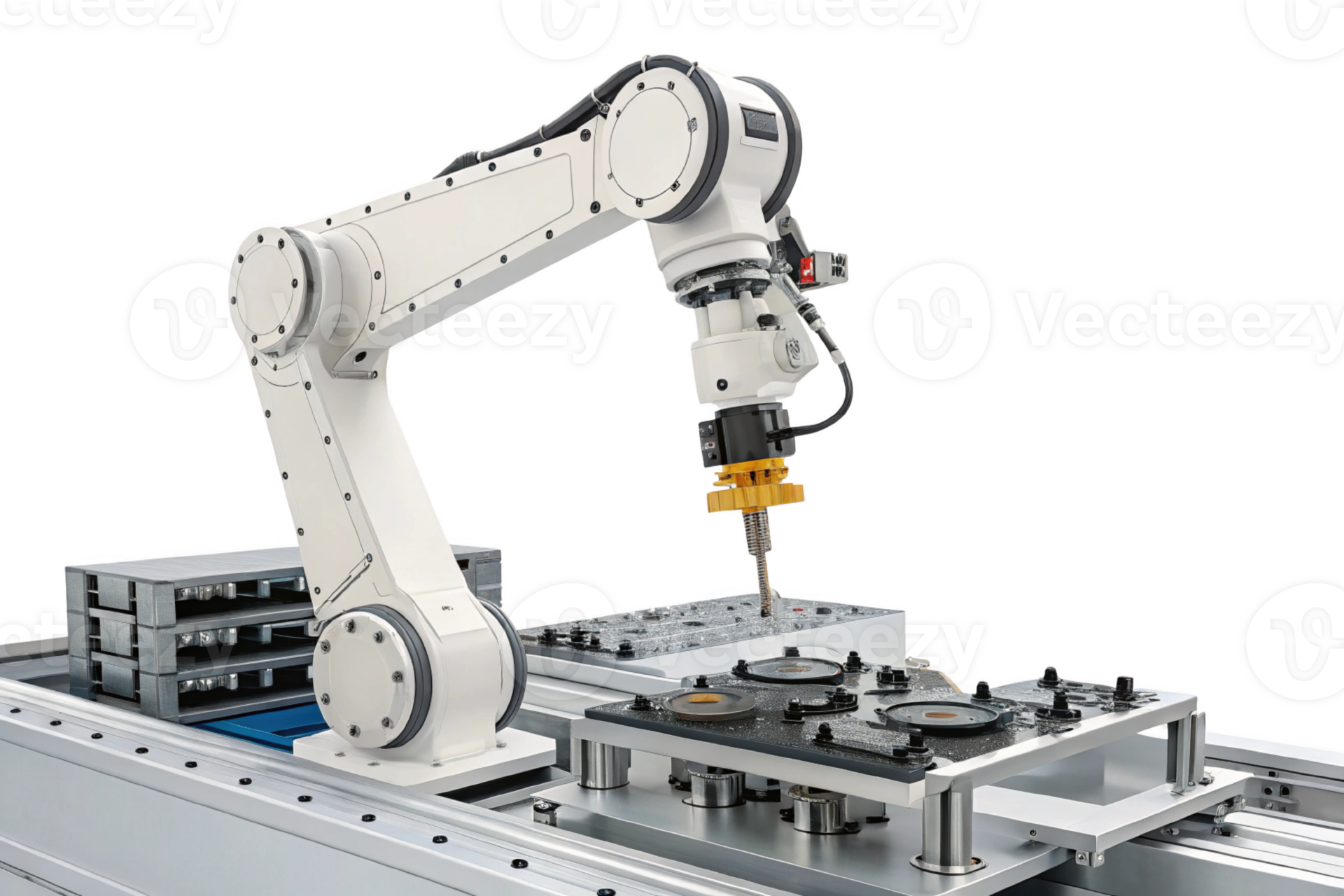 Automated robotic arm manufacturing setting, showcasing precision ...