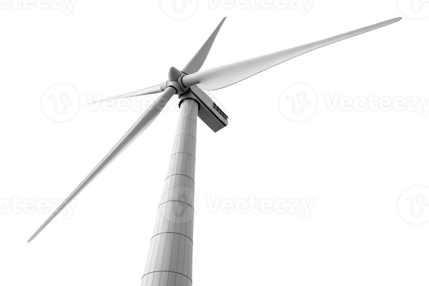 towering wind turbine stands against clear sky, showcasing its large blades and modern design, symbolizing renewable energy png