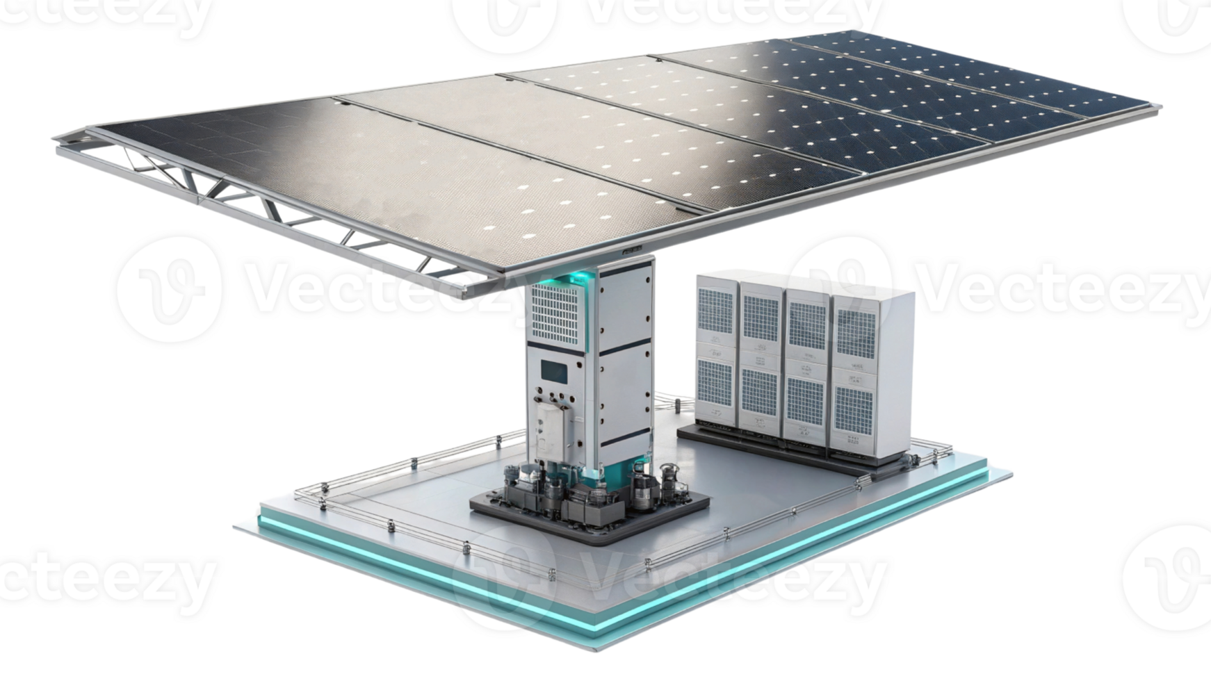 Innovative solar panel system with advanced technology and energy storage, showcasing sustainability and modern design png