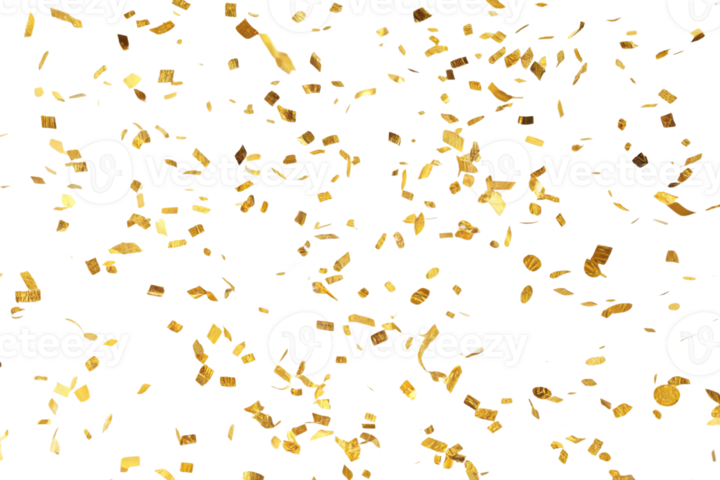 Golden confetti creates vibrant atmosphere for any celebration, adding joy and excitement to festive moments png