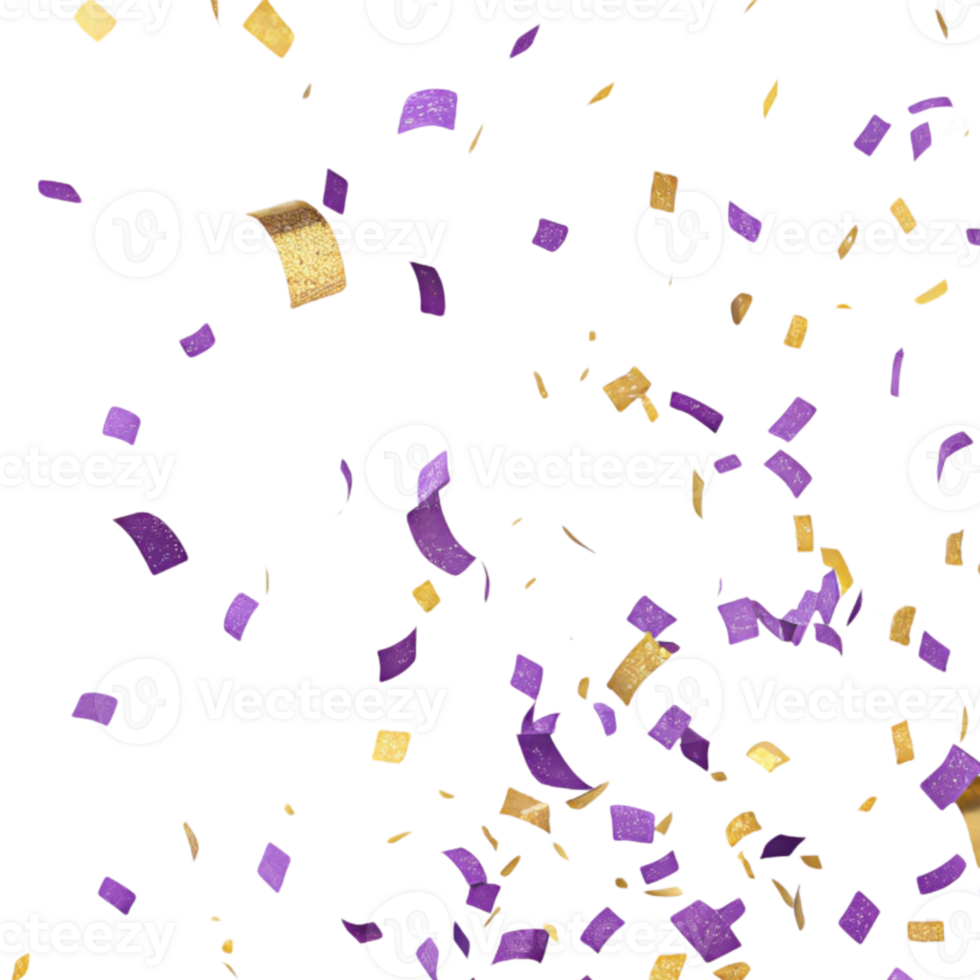 Colorful confetti falls gracefully in joyful celebration creating vibrant atmosphere filled with excitement and happiness png