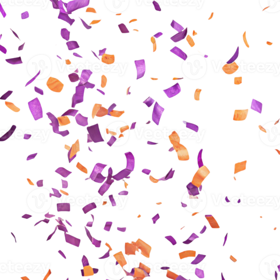 Colorful confetti falls gracefully, creating vibrant atmosphere of celebration and joy png