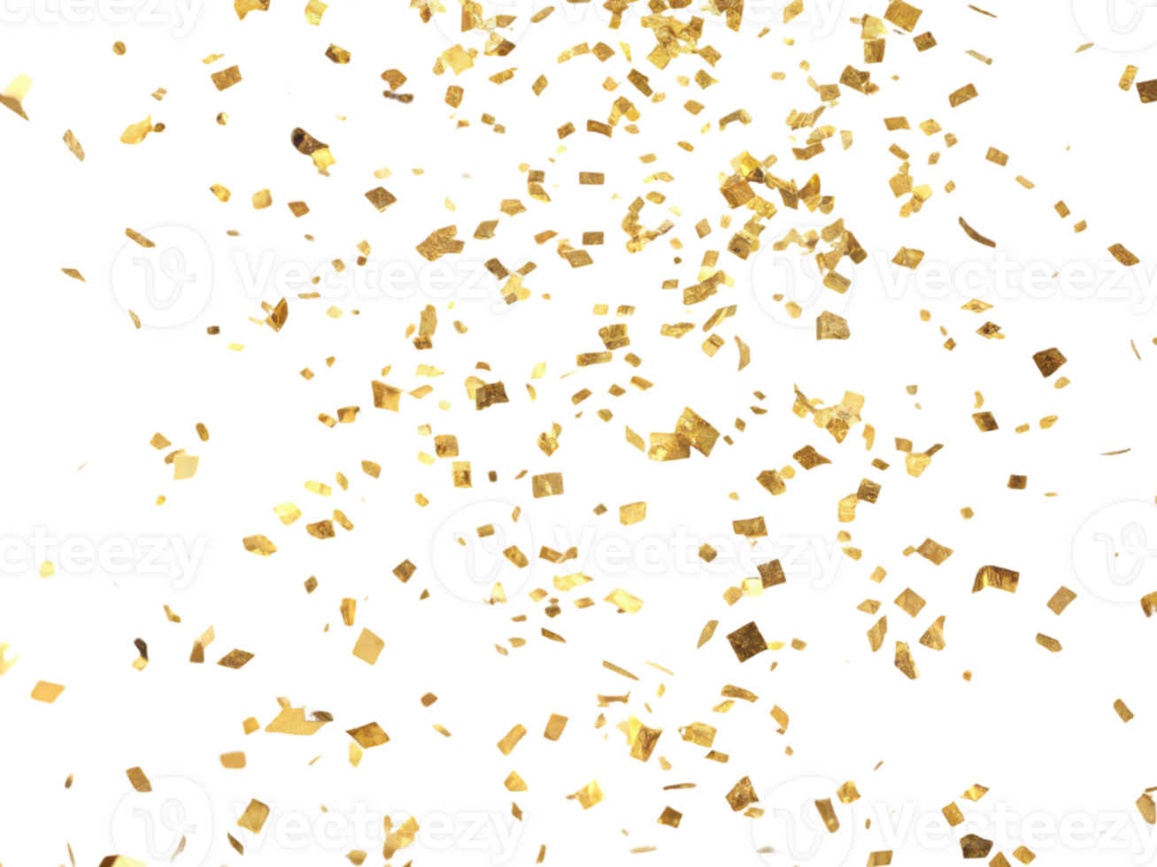 Golden confetti falls gracefully, creating vibrant atmosphere of celebration and joy, perfect for festive occasions and special events png