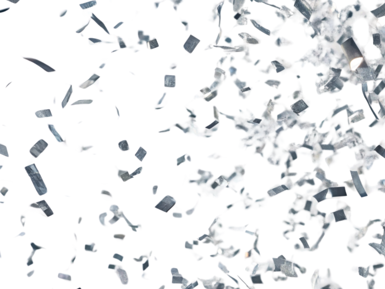 Transparent confetti pieces fall gracefully, creating festive atmosphere perfect for any celebration png