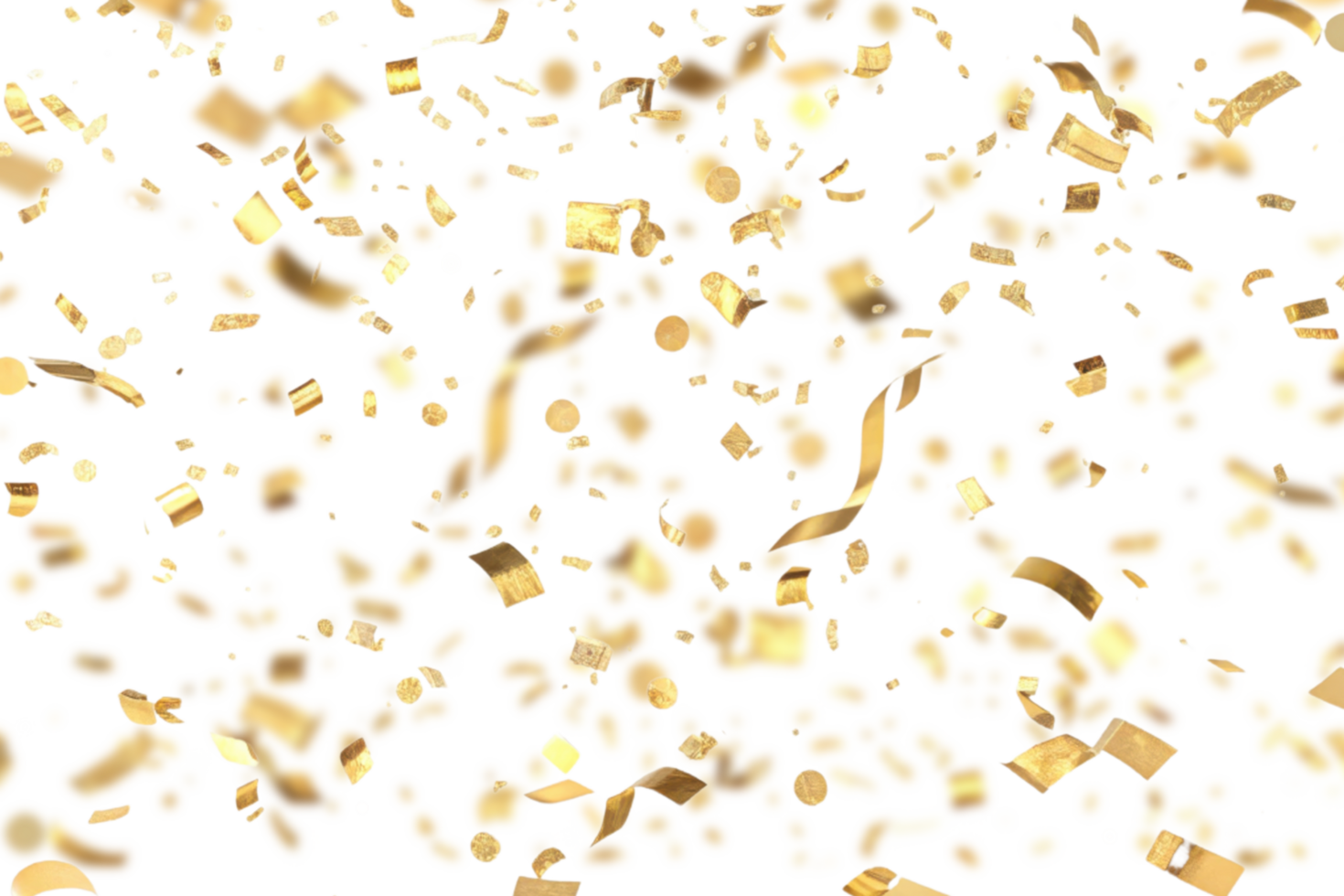 Golden confetti fills air in joyful celebration creating festive atmosphere that invites happiness and excitement png