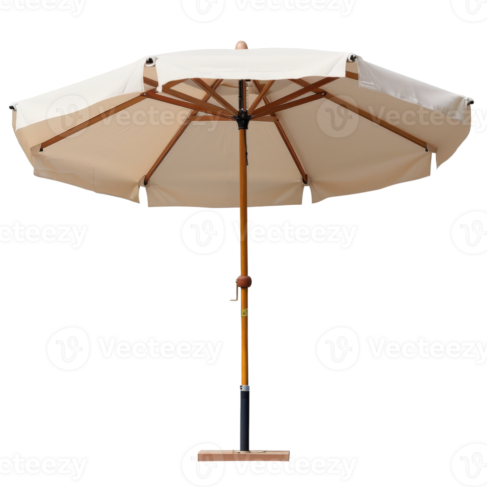 Large Beige Market Umbrella with Wooden Frame and Durable Canopy for Outdoor Patio and Garden Use png