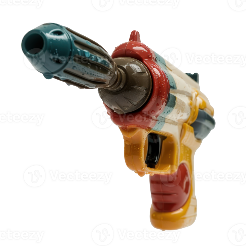 Colorful toy water gun with intricate design, perfect for summer activities and playful outdoor fun for kids and adults alike png