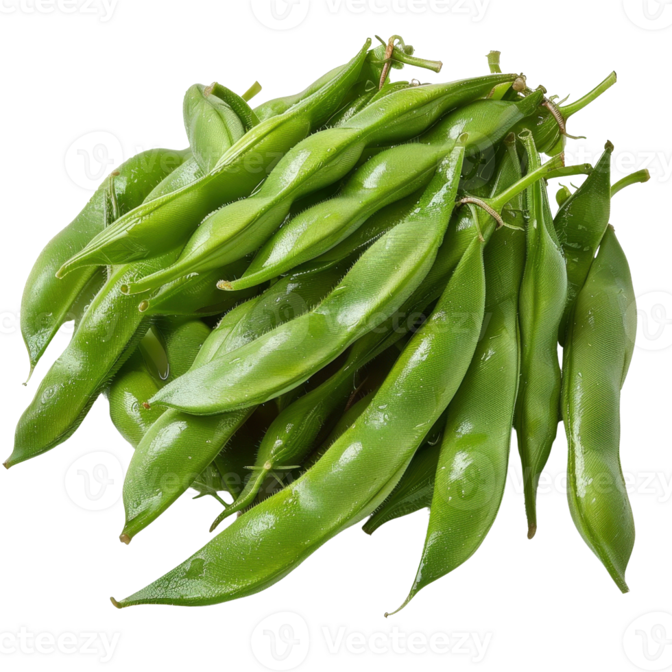 Fresh Green Snap Peas Piled Together on a White Background for Healthy Eating and Culinary Uses in Various Dishes png